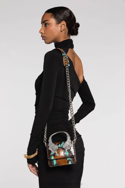 Akcesoria d0026 6D0R403 kobiety Roberto Cavalli duża torba na ramię ozdobiona kryształkami
