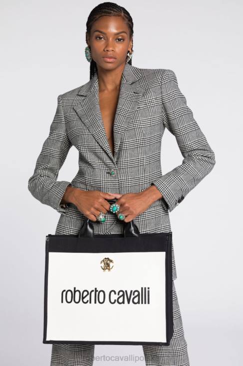Akcesoria d0241 6D0R414 kobiety Roberto Cavalli Lustrzana torba na ramię ozdobiona wężowymi ćwiekami