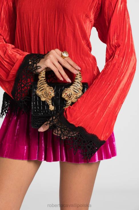 Akcesoria mt180 6D0R404 kobiety Roberto Cavalli mała torebka na ramię ozdobiona kryształkami
