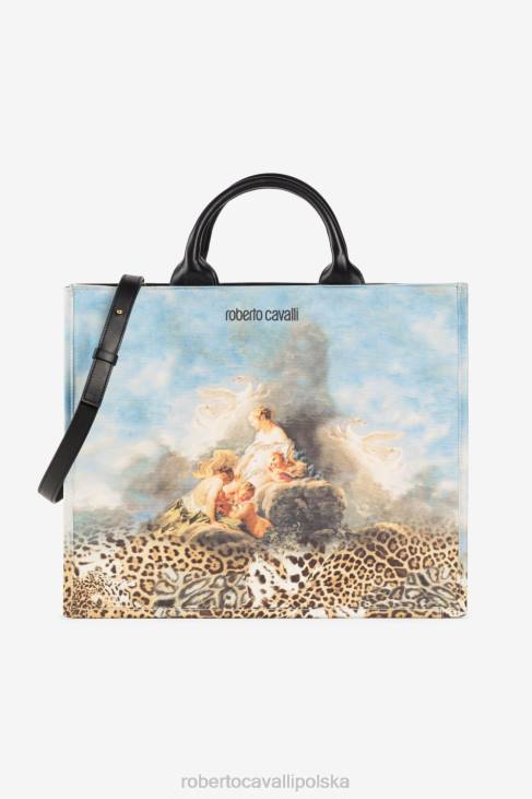 Akcesoria wielobarwność 6D0R439 kobiety Roberto Cavalli Torba materiałowa z nadrukiem malarskim