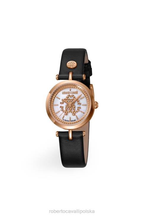 Akcesoria elegancki 6D0R680 kobiety Roberto Cavalli zegarek z logo na skórzanym pasku