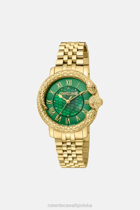 Akcesoria moda 6D0R677 kobiety Roberto Cavalli zegarek z wytłoczonym wzorem węża