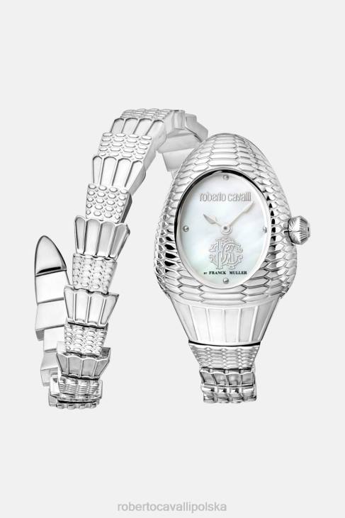Akcesoria wdzięczny 6D0R676 kobiety Roberto Cavalli charakterystyczny zegarek z wytłoczonym wężem
