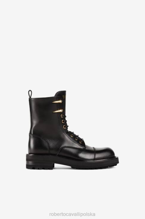 obuwie 3509 6D0R565 kobiety Roberto Cavalli lustrzane botki w kształcie węża