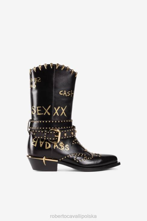 obuwie Grigio Verde 180317 6D0R579 kobiety Roberto Cavalli wysokie buty w szkocką kratę