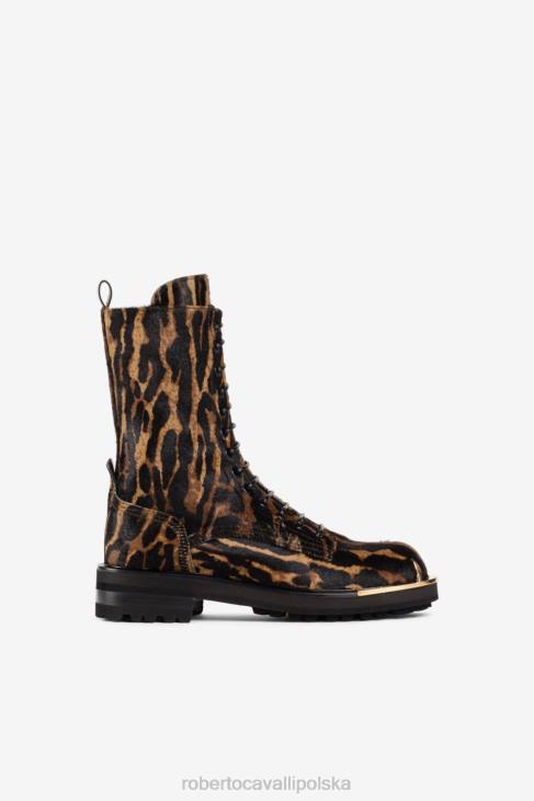 obuwie Nero Lucido 6D0R568 kobiety Roberto Cavalli buty bojowe z zębem tygrysa