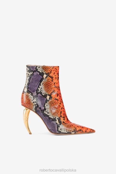 obuwie Nero Lucido 6D0R580 kobiety Roberto Cavalli Buty typu western z tygrysim zębem i nadrukiem ze sloganem