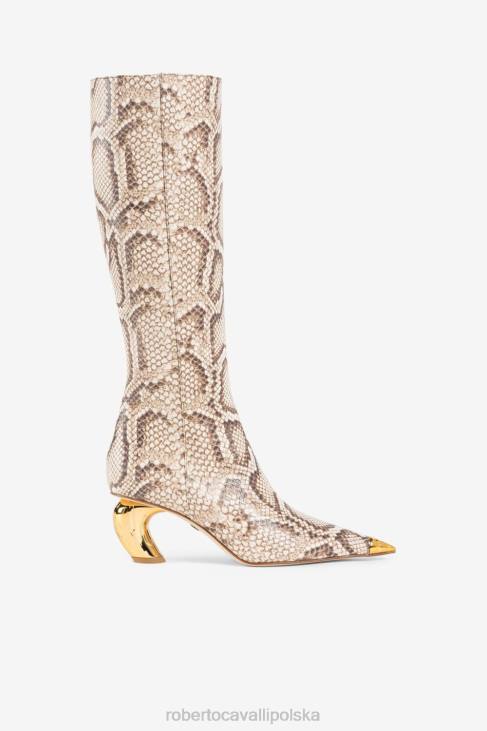 obuwie czarny 6D0R577 kobiety Roberto Cavalli skórzane buty