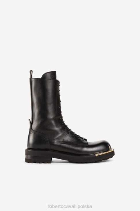 obuwie d0226 6D0R567 kobiety Roberto Cavalli sznurowane botki na platformie