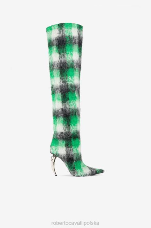 obuwie moda 6D0R578 kobiety Roberto Cavalli skórzane buty z wytłoczonym pytonem