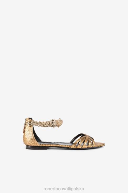 obuwie czarny/nikel 6D0R518 kobiety Roberto Cavalli pompy z zębami tygrysa