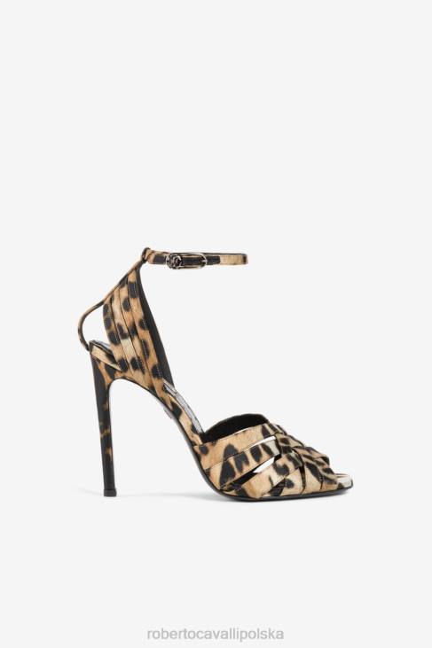 obuwie d0226 6D0R491 kobiety Roberto Cavalli lustrzane czółenka typu wąż