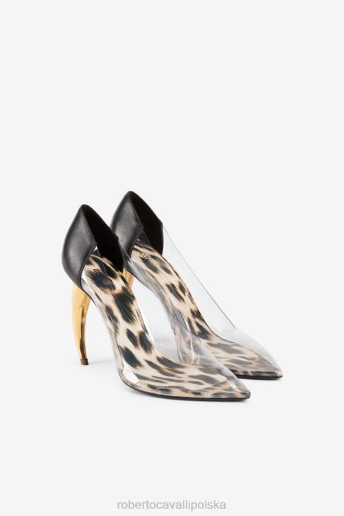 obuwie elegancki 6D0R541 kobiety Roberto Cavalli pompy z zębami tygrysa