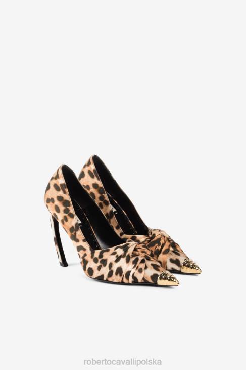obuwie lampart 6D0R542 kobiety Roberto Cavalli Skręcone czółenka we wzór jaguara