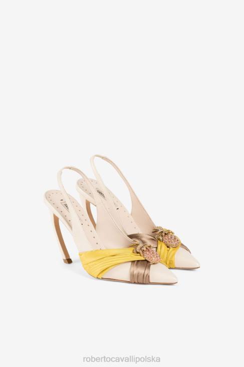 obuwie t0355 6D0R516 kobiety Roberto Cavalli Ananasowe czółenka z zębami tygrysimi