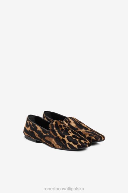 obuwie lampart 6D0R554 kobiety Roberto Cavalli Mokasyny z nadrukiem ocelotu