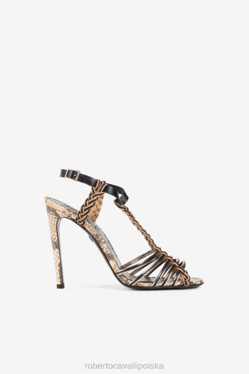 obuwie 2057 6D0R544 kobiety Roberto Cavalli sandały na platformie z zębami tygrysa