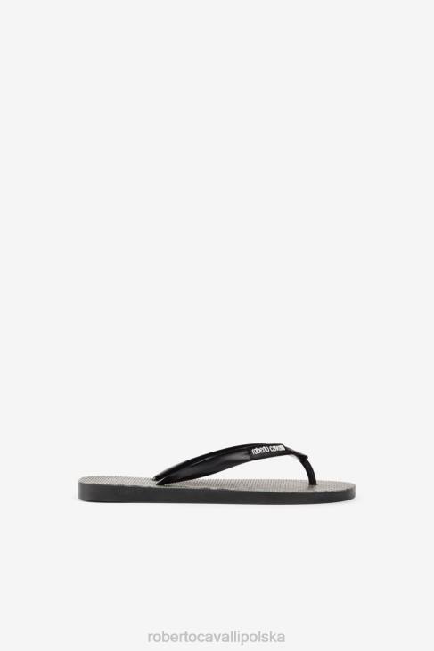 obuwie czarny 6D0R523 kobiety Roberto Cavalli plecione sandały