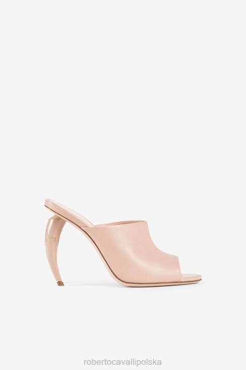 obuwie czarny 6D0R530 kobiety Roberto Cavalli muły z zębami tygrysimi