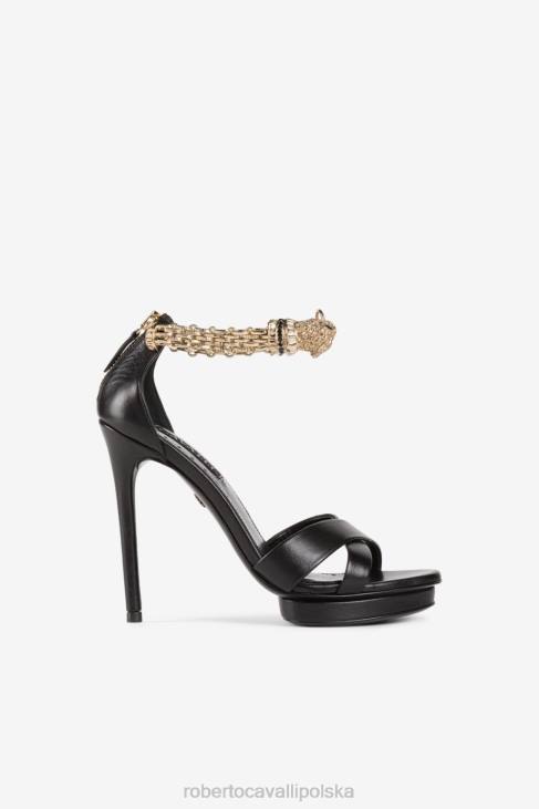 obuwie kamień 6D0R506 kobiety Roberto Cavalli sandały z motywem węża