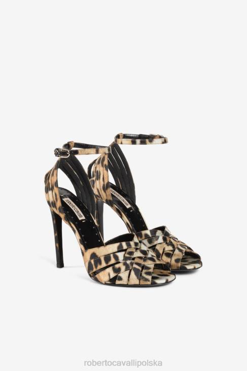 obuwie lampart 6D0R492 kobiety Roberto Cavalli sandały w panterkę