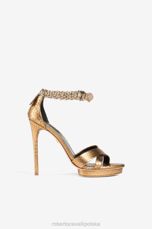 obuwie moda 6D0R504 kobiety Roberto Cavalli Sandały w panterkę 125 mm