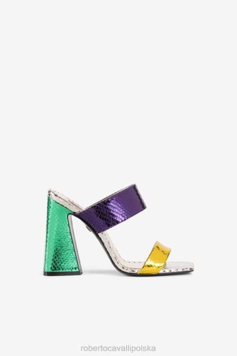 obuwie moda 6D0R508 kobiety Roberto Cavalli sandały we wzór jaguara