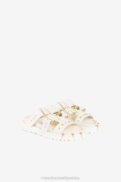 obuwie moda 6D0R537 kobiety Roberto Cavalli Grube sandały z głową pantery