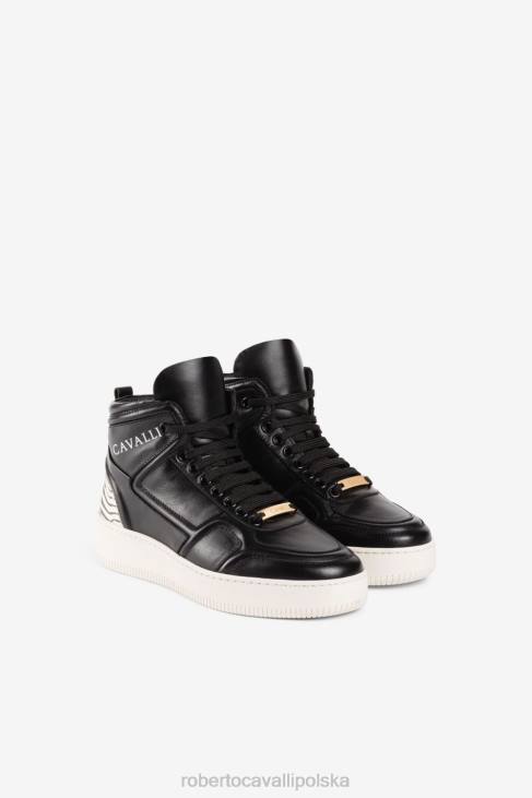 obuwie czarny/st.freedom/oro 6D0R482 kobiety Roberto Cavalli Wysokie trampki z nadrukiem logo
