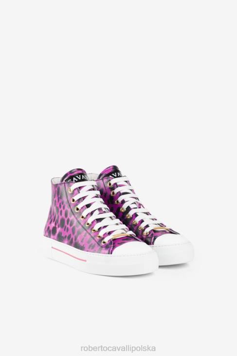 obuwie d0296 6D0R460 kobiety Roberto Cavalli Wysokie trampki z nadrukiem Murena