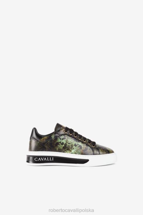 obuwie d1441 6D0R480 kobiety Roberto Cavalli Grube trampki we wzór zebry