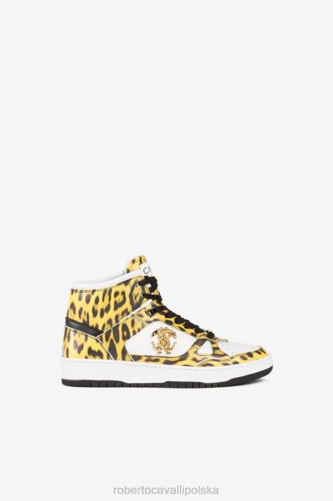 obuwie d2642 6D0R462 kobiety Roberto Cavalli Wysokie trampki z nadrukiem jaguara