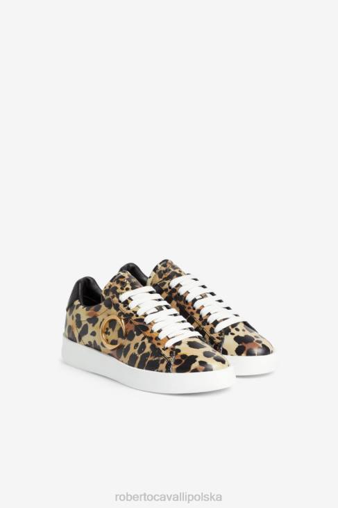 obuwie moda 6D0R477 kobiety Roberto Cavalli Trampki z logo Jaguara z nadrukiem c
