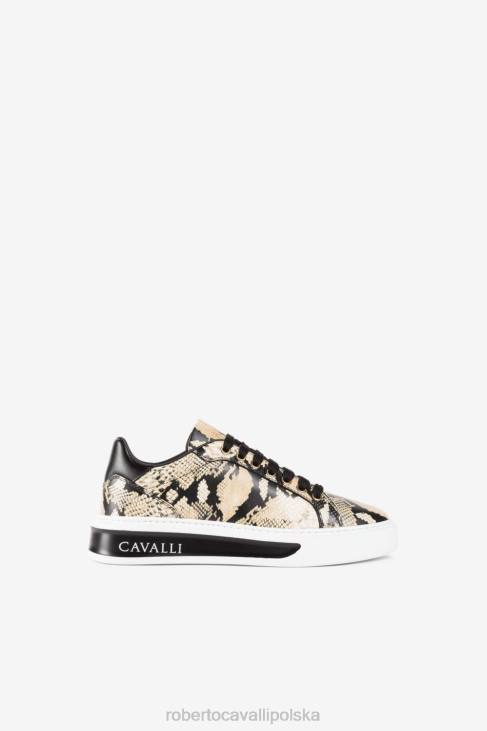 obuwie moda 6D0R477 kobiety Roberto Cavalli Trampki z logo Jaguara z nadrukiem c