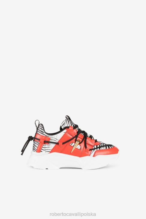 obuwie t0444 6D0R479 kobiety Roberto Cavalli Grube trampki we wzór zebry
