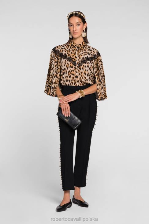 odzież elegancki 6D0R175 kobiety Roberto Cavalli Koszula z długim rękawem i nadrukiem krokodyla