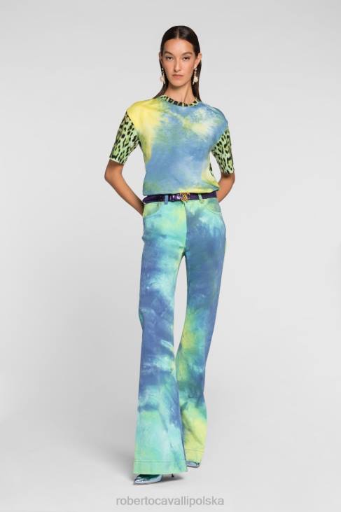 odzież moda 6D0R169 kobiety Roberto Cavalli wycięta koszula typu tie-dye