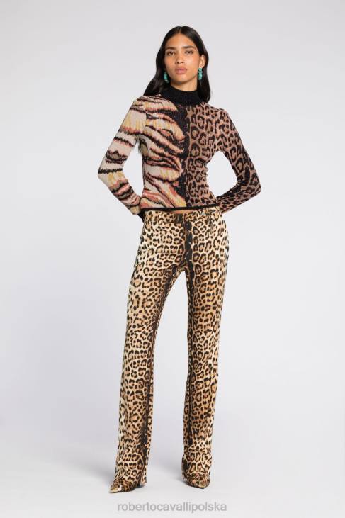 odzież 1003 6D0R293 kobiety Roberto Cavalli Bawełniana bluza z nadrukiem tygrysa