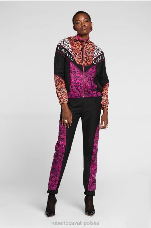 odzież gorący 6D0R302 kobiety Roberto Cavalli Bawełniana bluza z nadrukiem jaguara