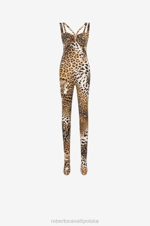 odzież elegancki 6D0R44 kobiety Roberto Cavalli kombinezon w panterkę