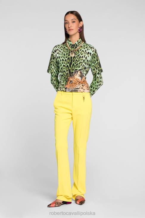 odzież moda 6D0R186 kobiety Roberto Cavalli Body w panterkę
