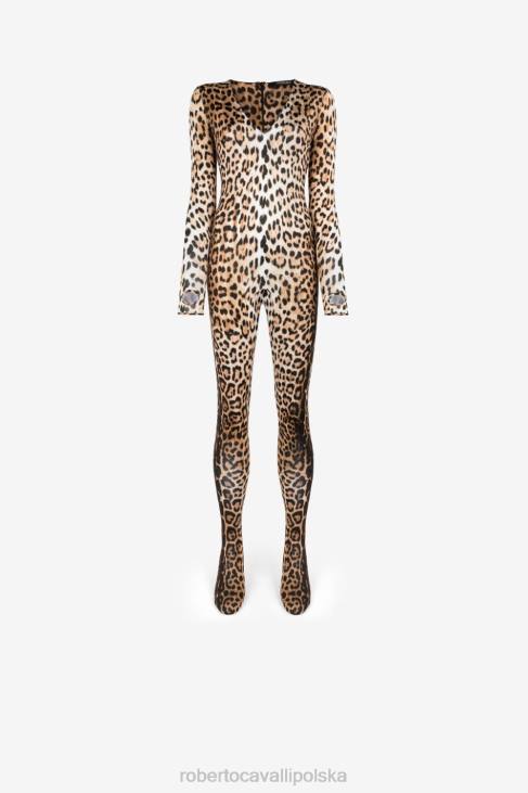 odzież naturalny 6D0R38 kobiety Roberto Cavalli Kombinezon we wzór jaguara