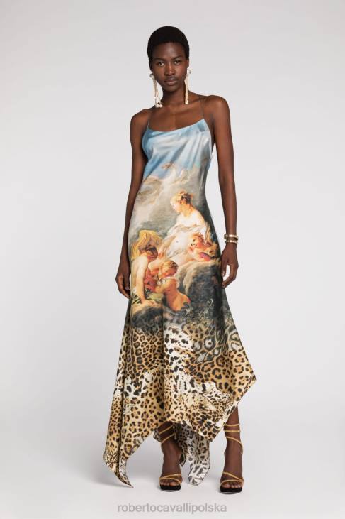 odzież naturalny 6D0R45 kobiety Roberto Cavalli Body we wzór geparda