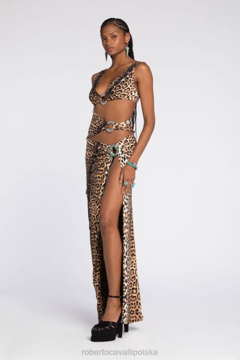 odzież t0778 6D0R9 kobiety Roberto Cavalli kombinezon we wzór wężowej skóry