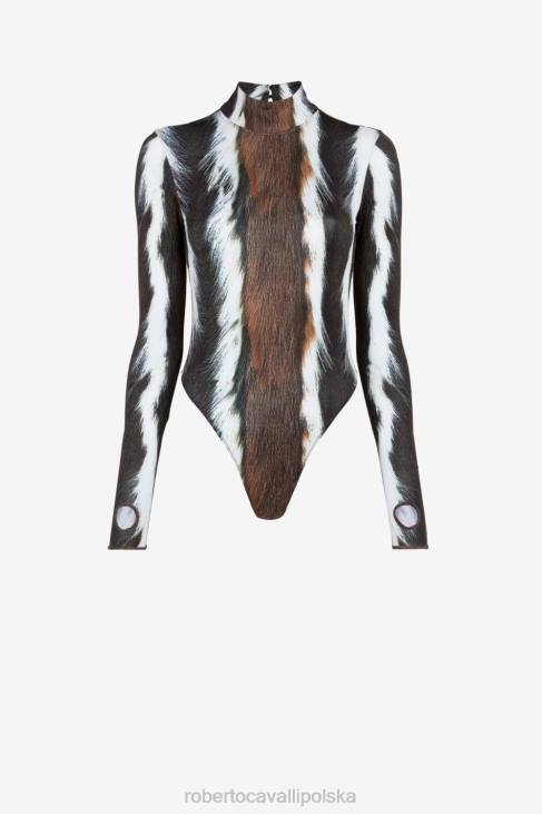 odzież wielobarwność 6D0R150 kobiety Roberto Cavalli Body w zwierzęcy print