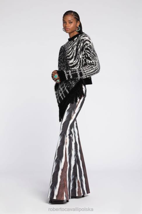 odzież moda 6D0R299 kobiety Roberto Cavalli Sweter z okrągłym dekoltem, ozdobiony ćwiekami
