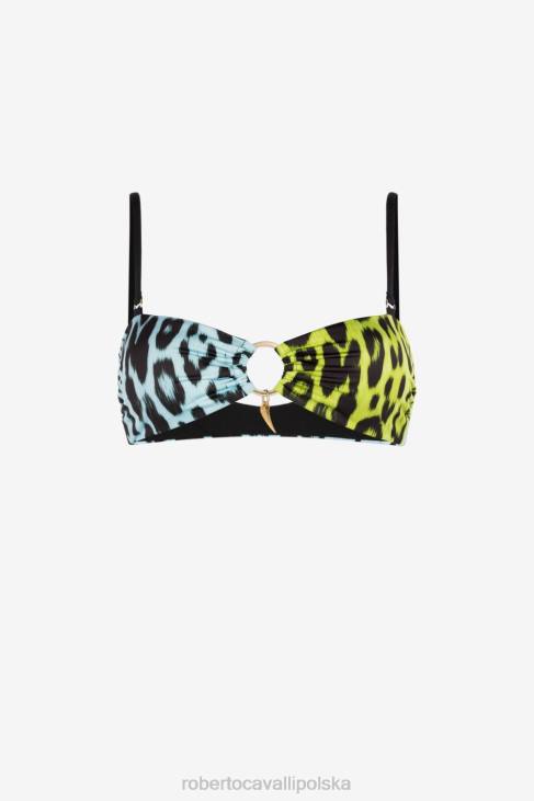 odzież Limonka 6D0R353 kobiety Roberto Cavalli Góra od bikini we wzór jaguara