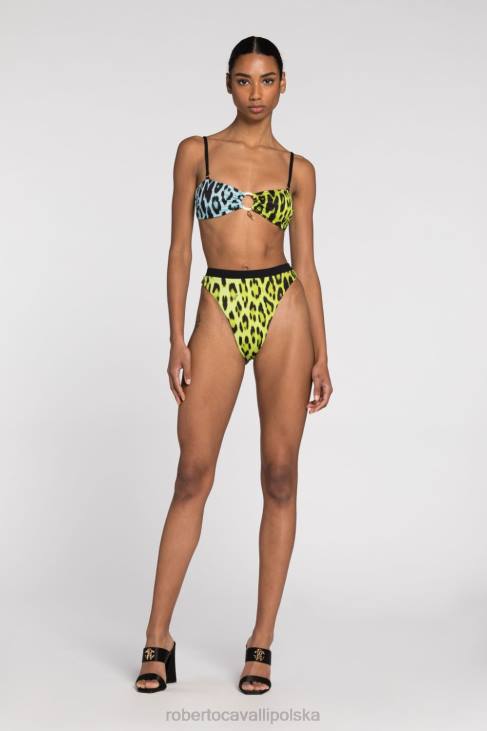 odzież Limonka 6D0R353 kobiety Roberto Cavalli Góra od bikini we wzór jaguara