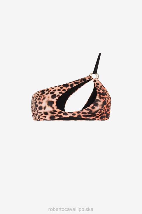 odzież elegancki 6D0R357 kobiety Roberto Cavalli Góra od bikini na jedno ramię w panterkę