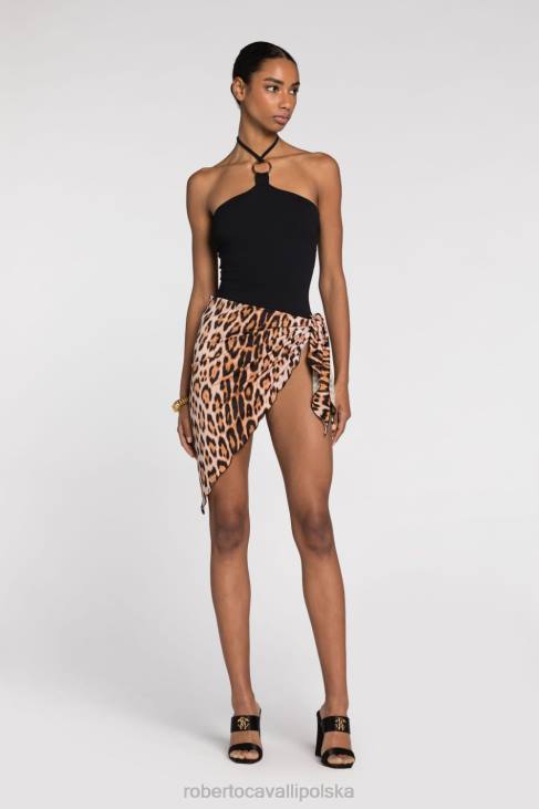 odzież elegancki 6D0R361 kobiety Roberto Cavalli Góra od bikini w panterkę